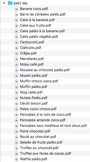 Liste des recettes de petit déjeuner